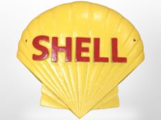 A cast-iron shell plaque.