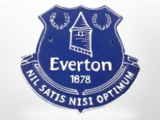 A cast-iron Everton football plaque, length 24cm.