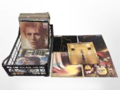 A quantity of LP records including Elton John, Sparks, ELO, Space Oddity by David Bowie, T Rex,