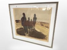 After Johannes Hofmeister, colour print depicting figures, 61cm x 51cm.