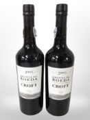 Two bottles of 2005 Quinter de Roeda vintage port, each 75cl.