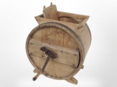 A 19th century pine butter churn,