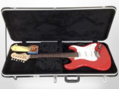 An Elevation electric guitar in hard carry case