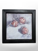 Xiaomei Griffiths (Contemporary) : Sweets, oil on canvas laid to board, 15cm x 15cm,