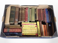 A box of early 20th century and later volumes including Dickens, poetry,