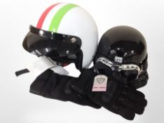 A Zorax motor cycle helmet,
