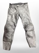 A pair of Biker's Choice black leather motorcycle trousers