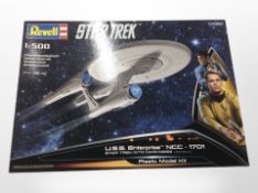 A Revell Star Trek 1:500 scale USS Enterprise plastic modelling kit