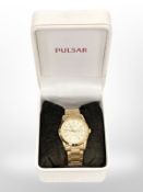 A gents' Pulsar wristwatch, in box.