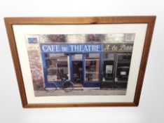 After Chiu Tak Hak : A French cafe, colour print,
