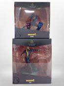 Two Weta Workshop Borderlands 3 figurines, Amara and Zane, boxed.