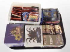 A group of trading cards : The Heaven's Will, Legend of the Five Rings, Dragon Ball-Z, etc.