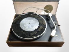 An AR teak-cased turntable (as found).