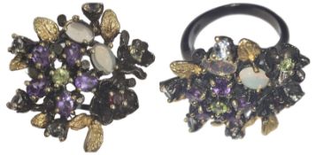 An Ethiopian Opal set sterling silver ring