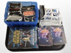 A group of trading cards : Star Wars Episode I, Huntik, etc.