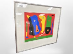 After Tonning Rasmussen, abstract colour print, signed in pencil, numbered 145 of 2900, 48cm x 40cm.