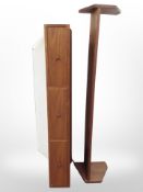 A 20th century Danish teak wall shelf plus another fitted three drawers,