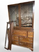 A George III mahogany secretaire bookcase,