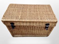 A large wicker hamper,