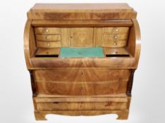A 19th century Danish mahogany cylinder bureau,