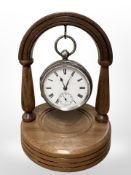 A silver open face pocket watch, case 48mm,
