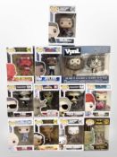 12 Funko figures, boxed.