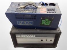 A fog machine and a Burman amplifier.