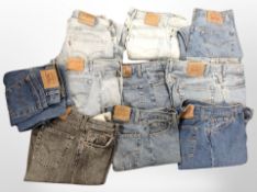 10 pairs of vintage Levi Strauss jeans.