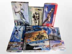 10 Military scale modelling kits by Airfix, Revell, and Italeri.