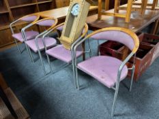 A set of four Danish Hansen & Sorensen metal-framed chairs