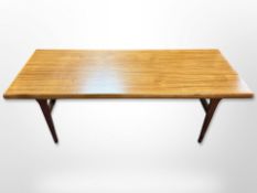 A Danish teak rectangular coffee table,
