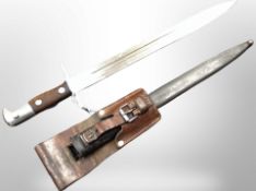 A Swiss bayonet stamped 'Waffenfabrik Neuhausen' and numbered 249599,