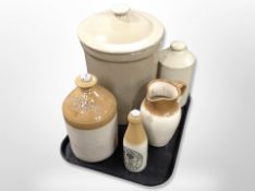 A Jos Graham & Sons Brewers and Wine Merchants, Carlisle stoneware bottle, similar jug,