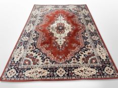 A machine-made carpet of Persian design,