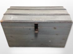 A 19th century pine domed topped trunk,