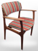 A Danish teak framed armchair,