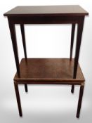 A Danish teak copper topped occasional table and a further teak table