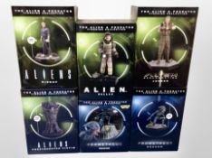 Six Eaglemoss Hero Collector Alien franchise figurines.