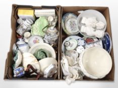 Two boxes of Parian busts, other ceramics, Oriental export porcelain,