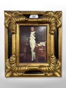 A continental print of Napoleon Bonaparte in an ornate frame,