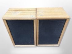 A pair of 20th century Continental oak cased floor standing speakers,