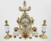 A 19th century French white marble,