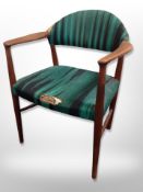 A Danish teak framed armchair,
