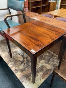 A Danish rosewood square lamp table,