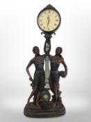 A Juliana quartz figural mantel timepiece in the Art Nouveau style,