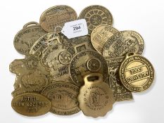 An interesting collection of fifteen cast brass 