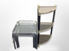 A 1970's corner what not stand, height 78 cm,