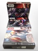 Three Hasbro Disney Star Wars figures - Slave I,