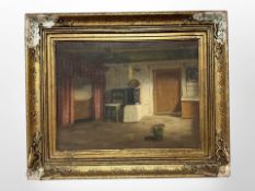 Danish school : Bedroom interior, oil on canvas,