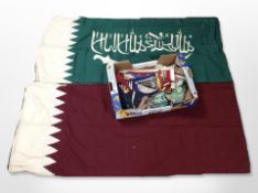 A box of assorted flags and pennants